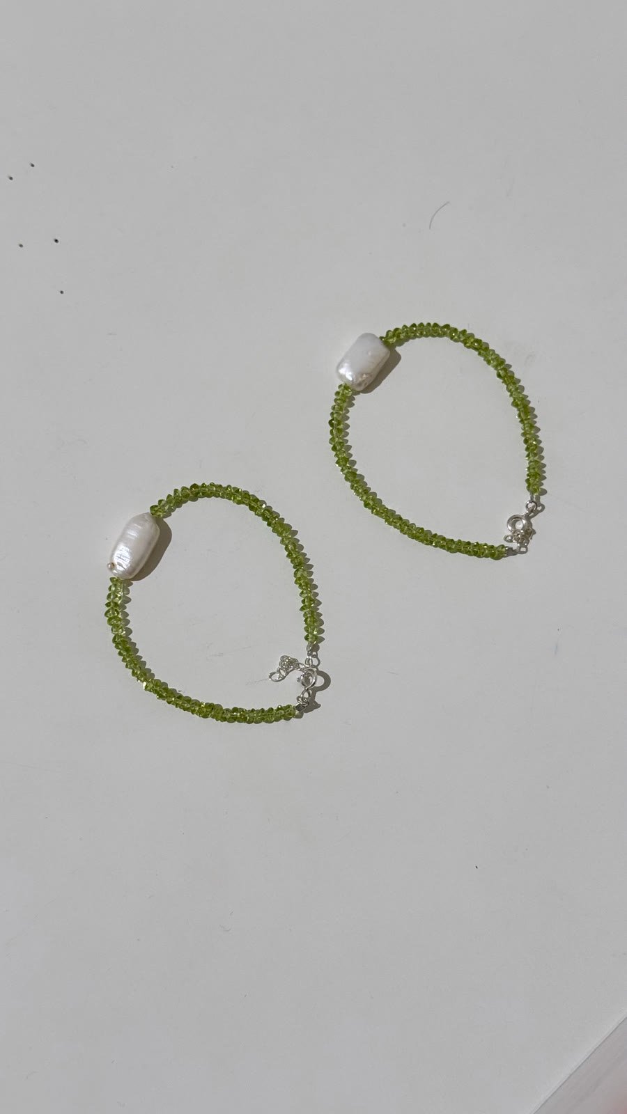 Peridot Pearl Bracelet