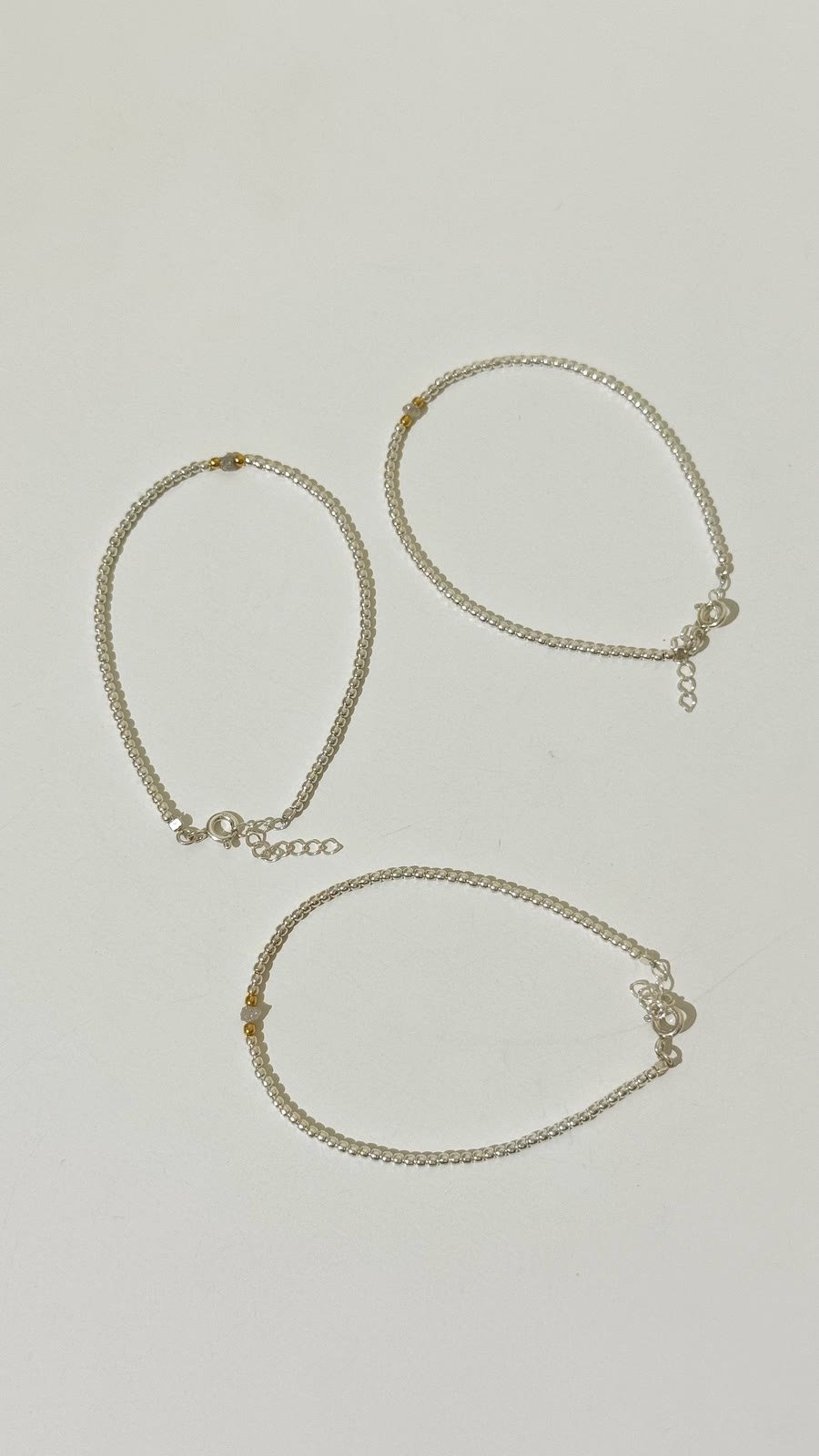Raw African Diamond Silver Bead Bracelet