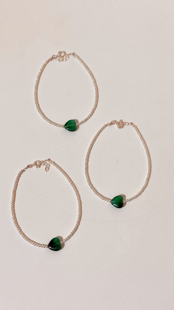Green Adventurine Silver Bead Bracelet