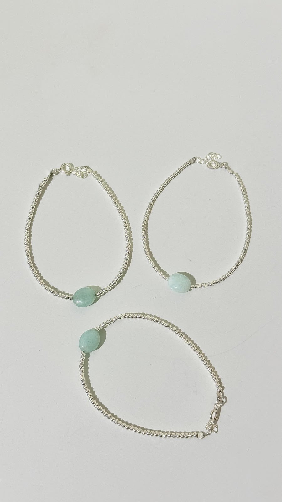 Amazonite Silver Bead Bracelet