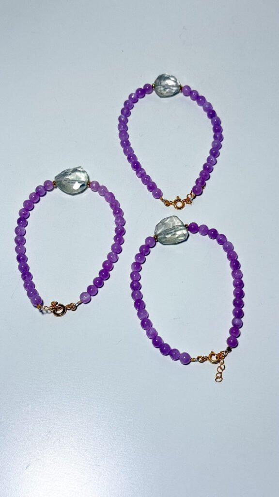 Kunzite and Clear Quartz Bracelet