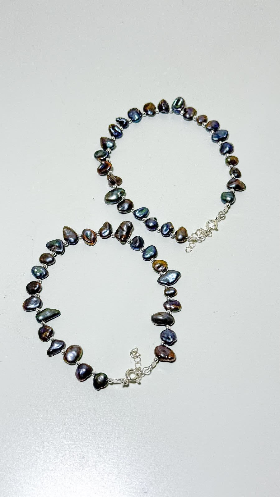 Coin Black Pearl Bead Bracelet
