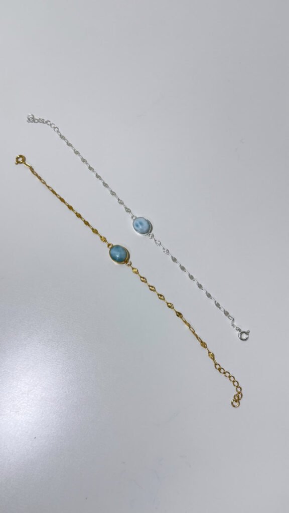 Larimar Chain Bracelet, Silver