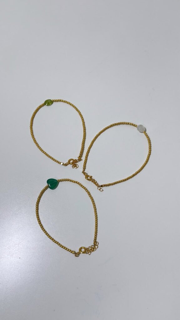 Gold Bead Mix Stone Bracelet