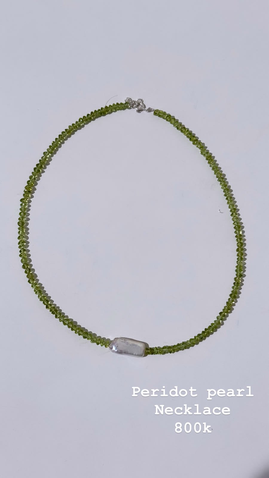 Peridot Pearl Necklace A