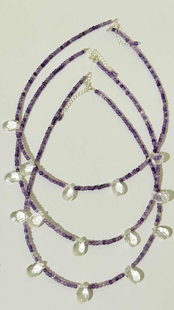 Amethyst Clear Quartz Necklace