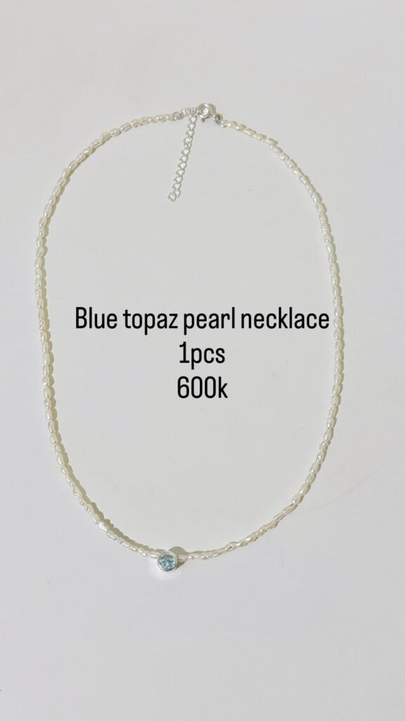Blue Topaz Pearl Necklace