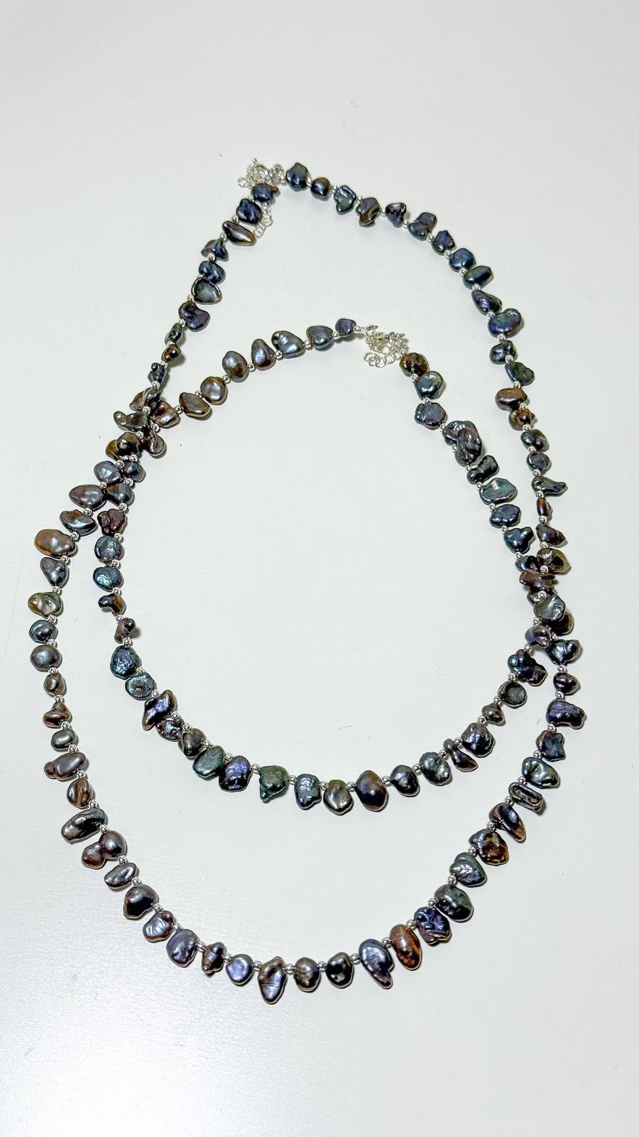 Coin Black Pearl Bead Necklace