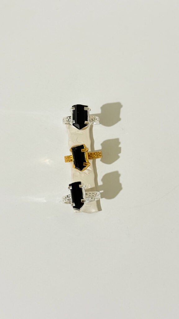 Black Tourmaline Hammer Ring