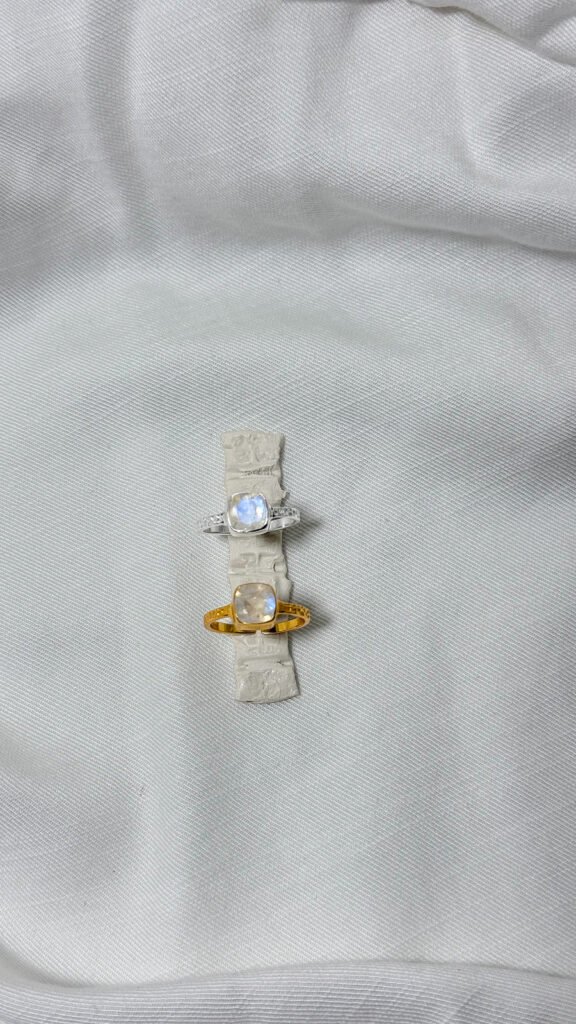 Moonstone Hammer Ring, Silver