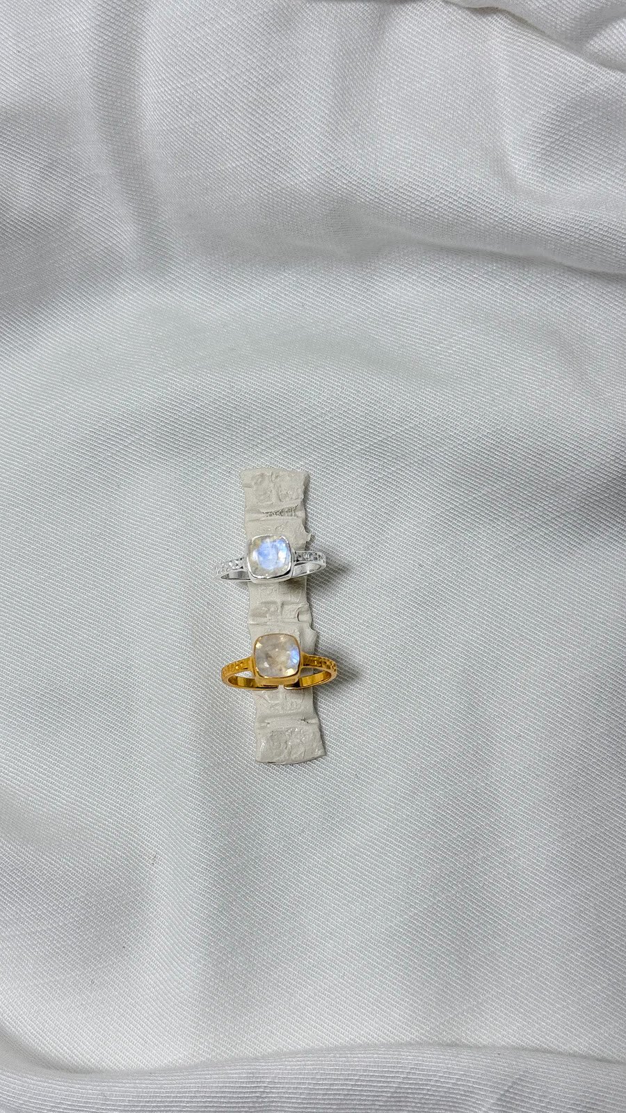 Moonstone Hammer Ring, Silver