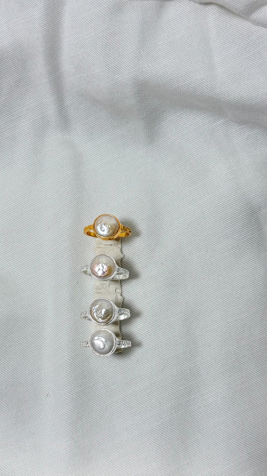 Koin Pearl Hammer Ring, Silver
