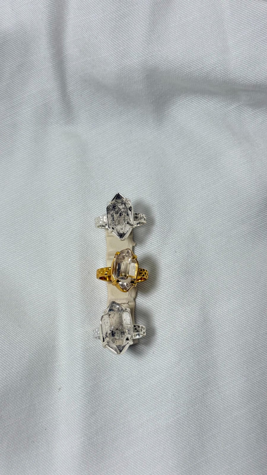 Herkimer Hammer Ring, Silver